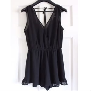 ASTR Label Black Ruffle Romper